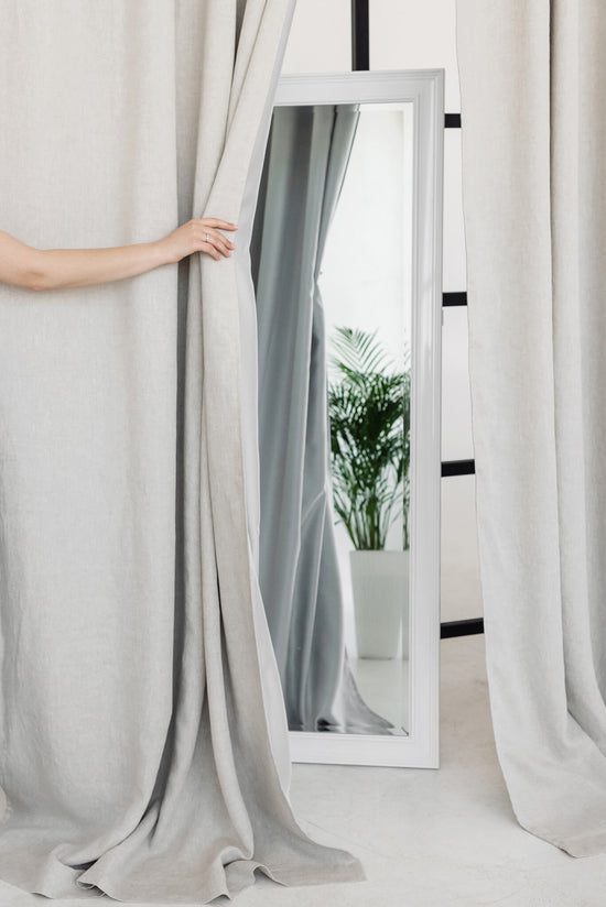 linen blackout curtain set of 2 panels