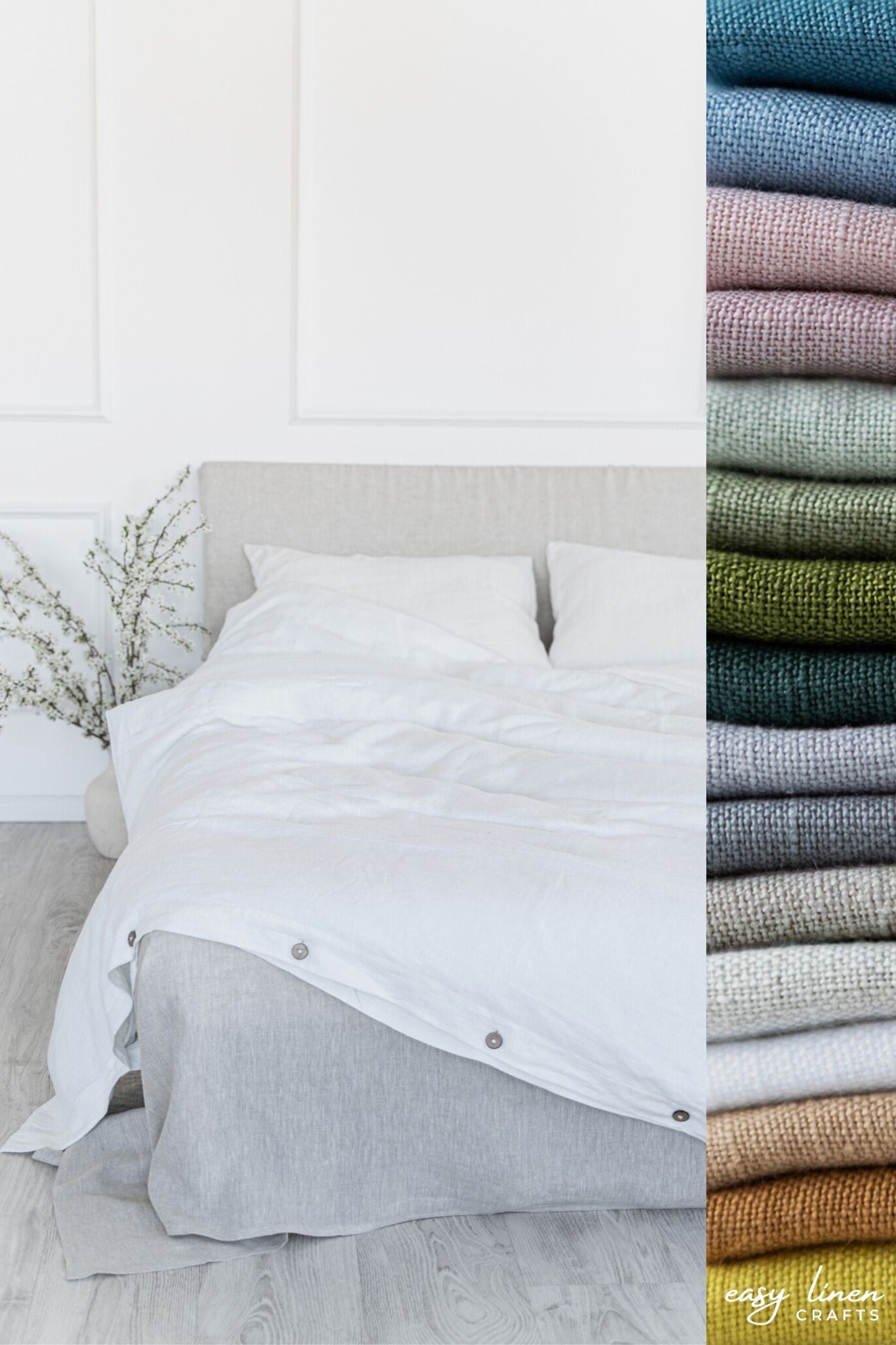 Linen Bedding Set: Duvet Cover + 2 Linen Pillowcases