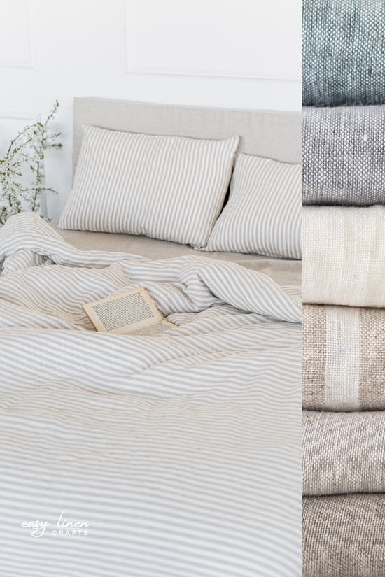 Linen bedding set: linen duvet cover + 2 linen pillowcases