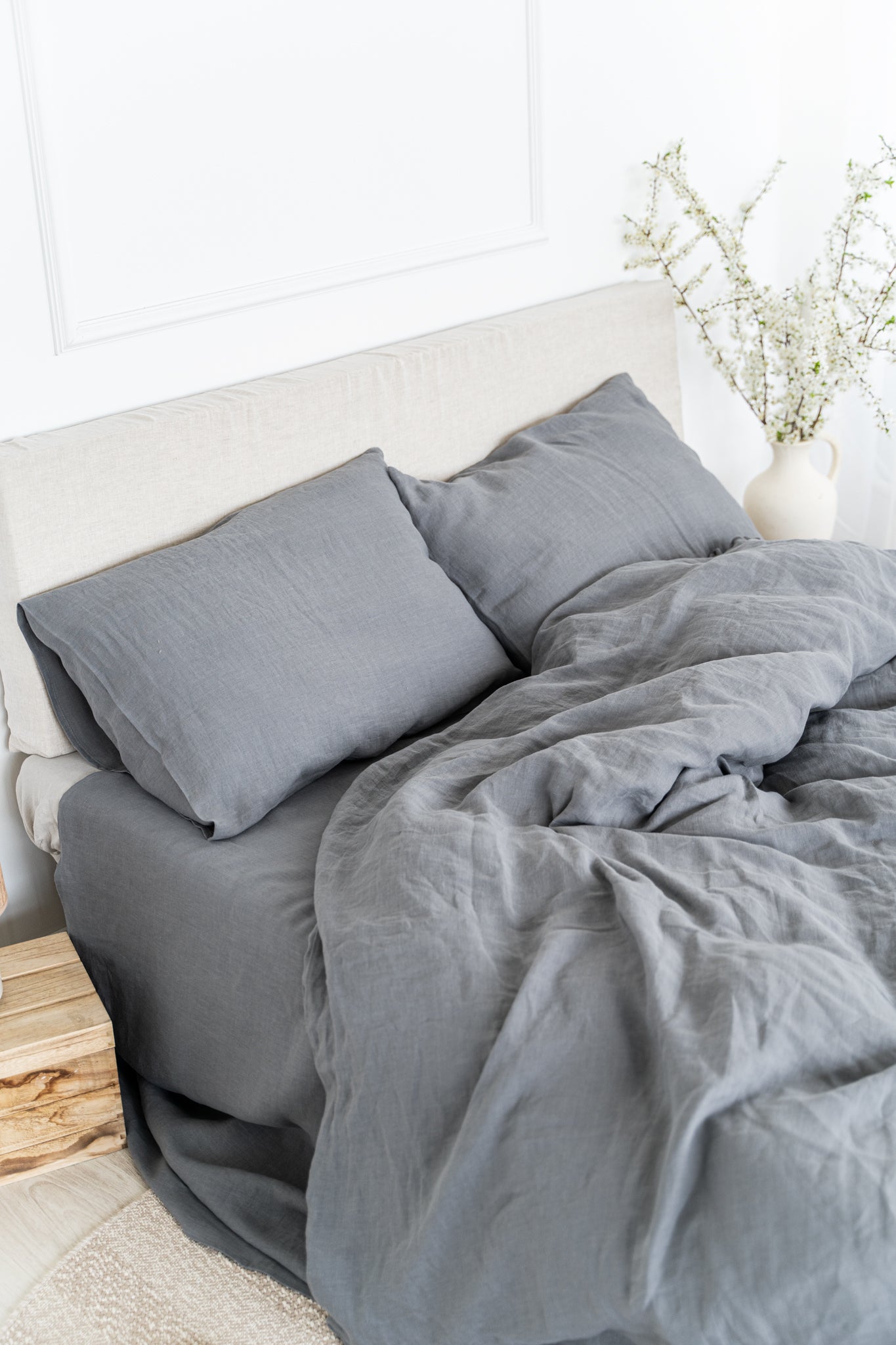 Linen Bedding Set: Linen Duvet Cover + 2 Linen Pillowcases