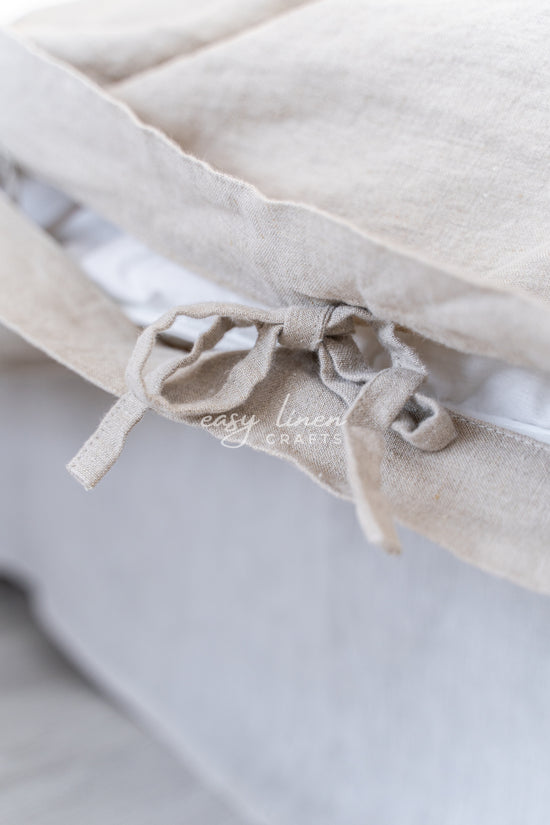 Linen bedding set: linen duvet cover with ties + 2 linen pillowcases