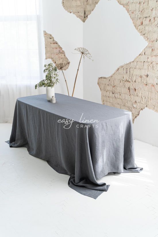 Linen tablecloth in Dark Grey color. Custom sizes available