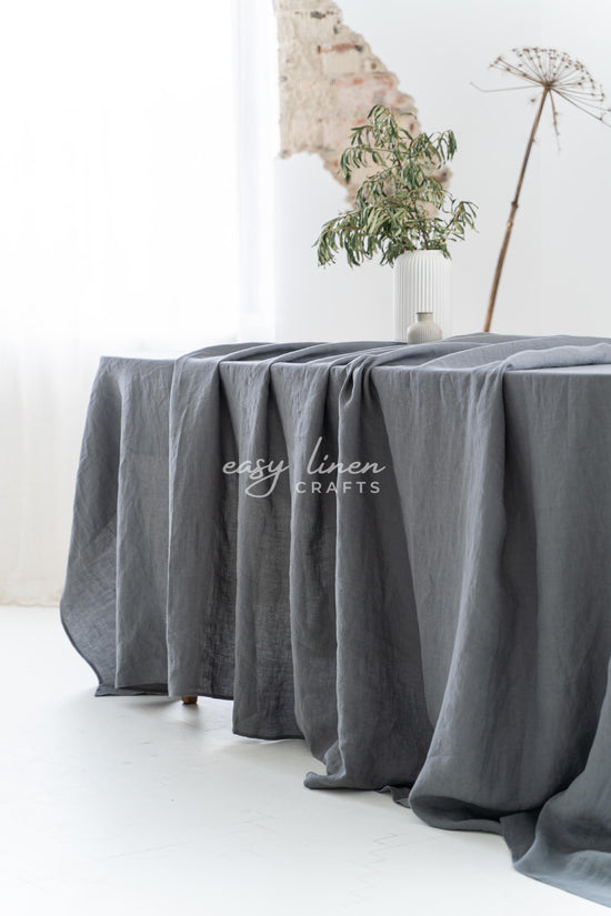 Linen tablecloth in Dark Grey color. Custom sizes available