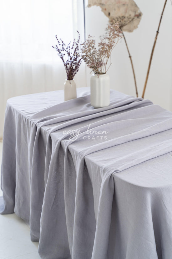 Linen tablecloth in Light Grey color. Custom sizes available