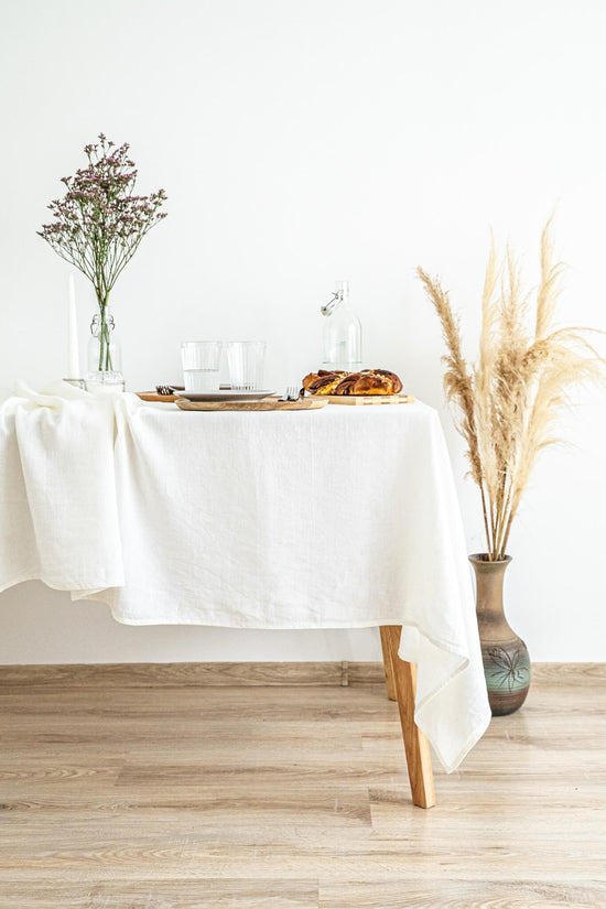 Off White linen tablecloth