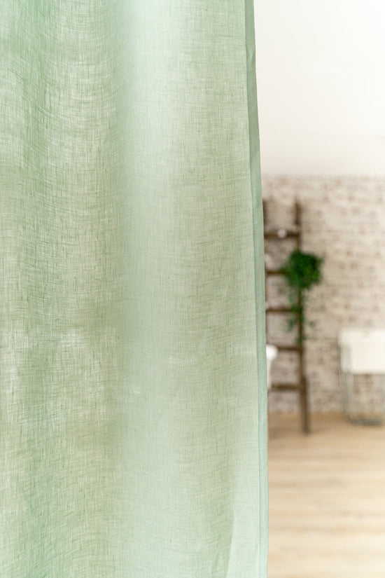 Set of 2 rod pocket linen curtains in various colors (1 pair)