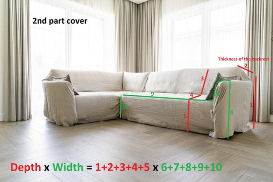 Linen couch cover for sectional sofa in various colors