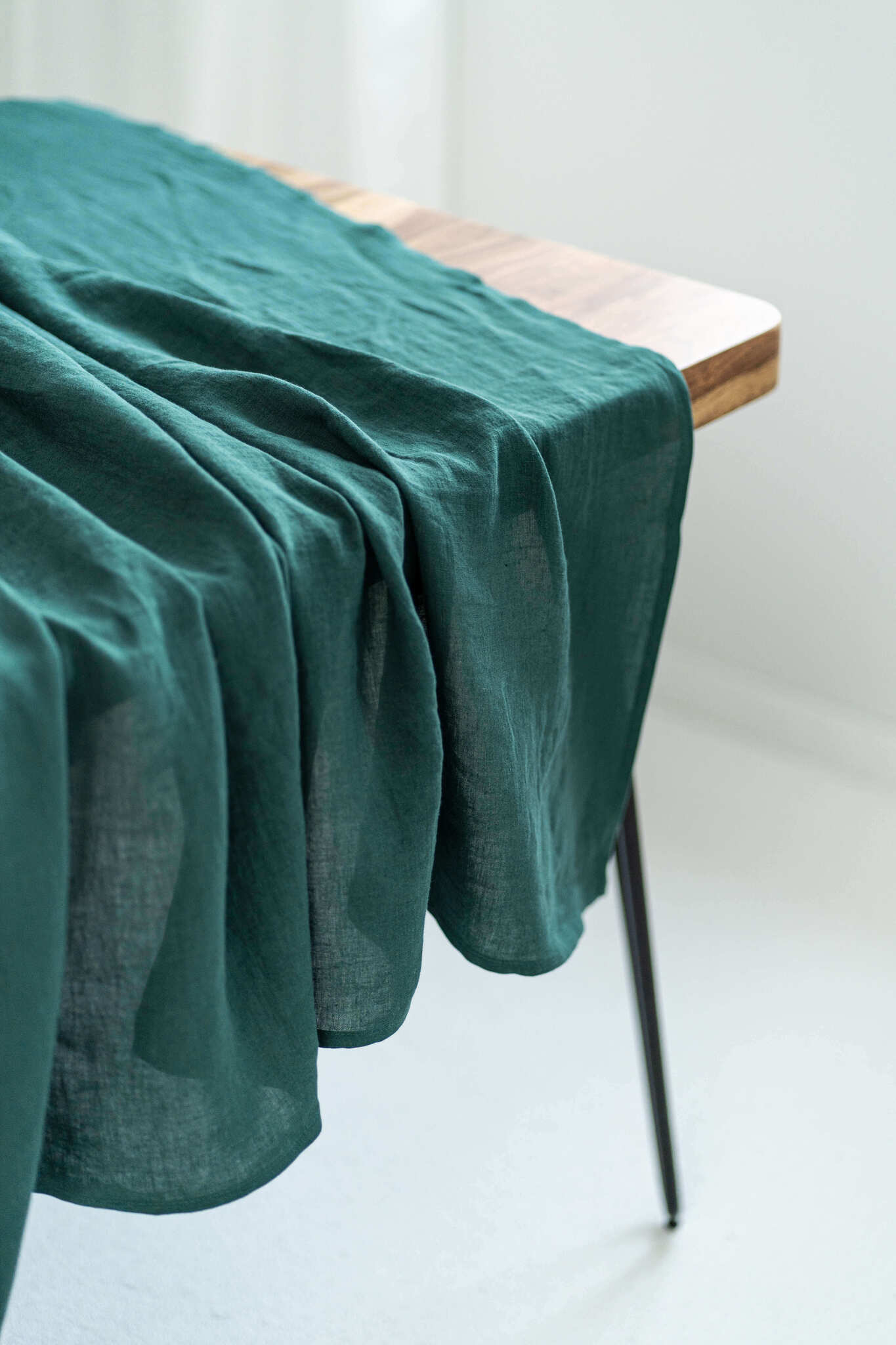 Emerald Green linen tablecloth