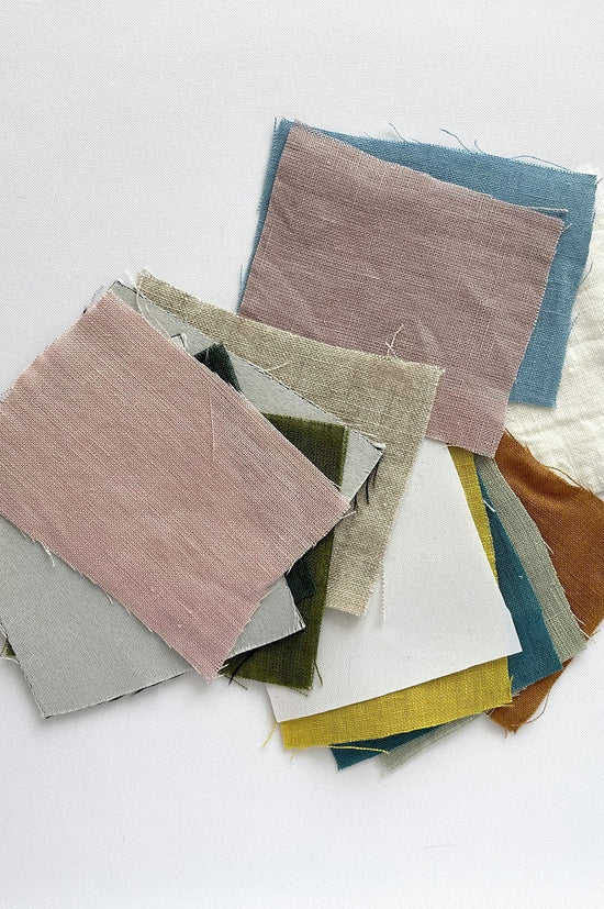 Linen fabric samples set of all colors