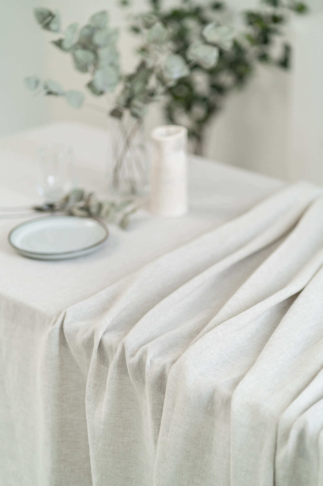 Natural Light linen tablecloth