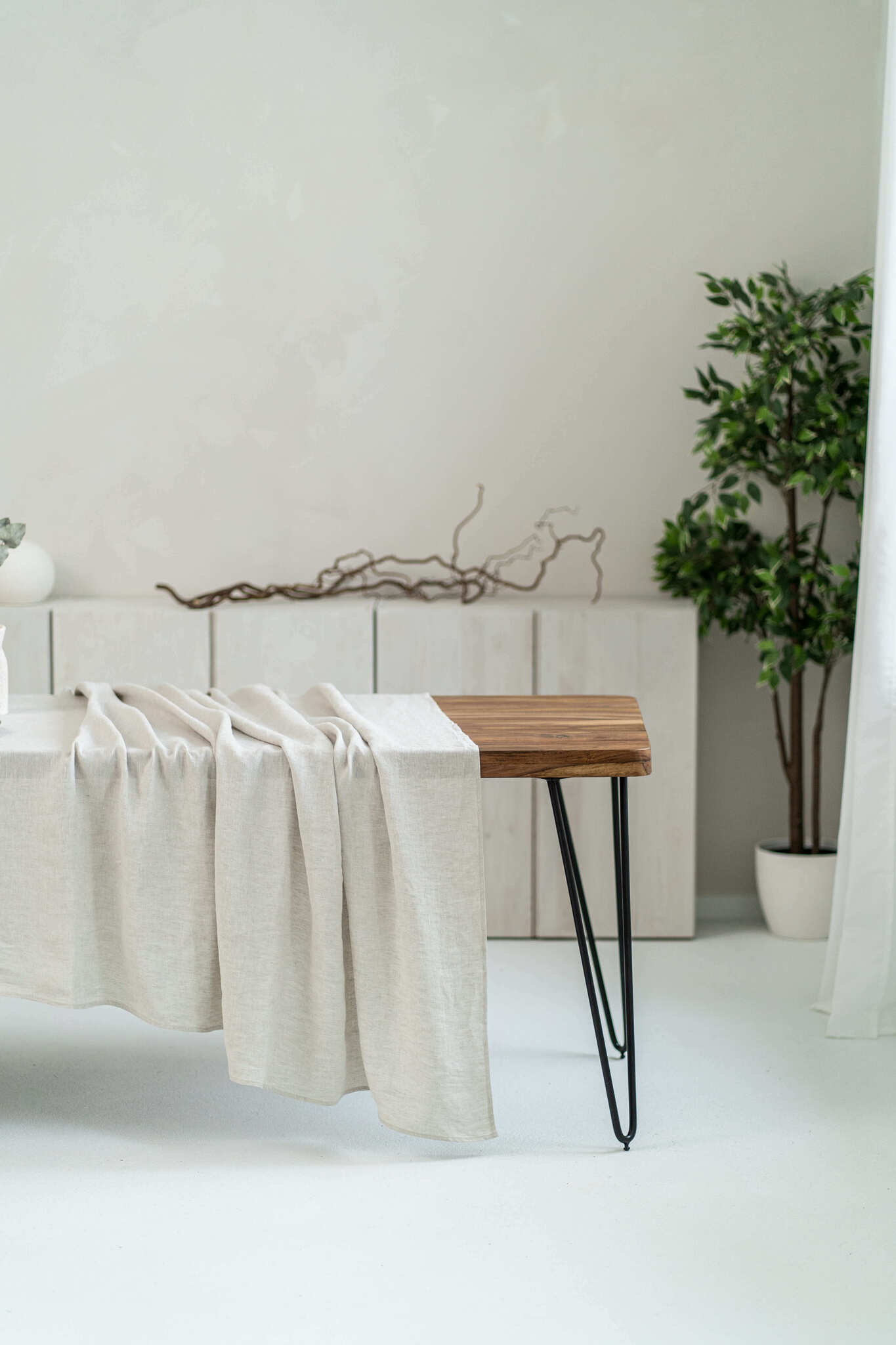 Natural Light linen tablecloth