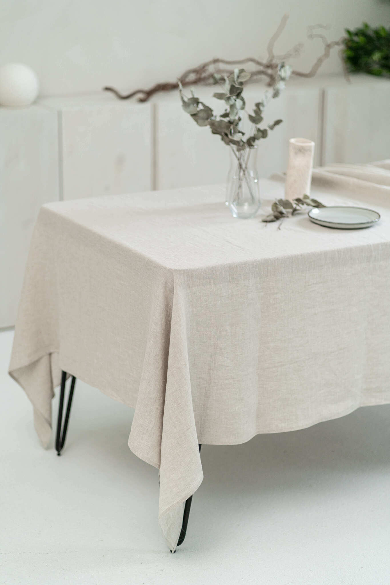 Natural Light linen tablecloth