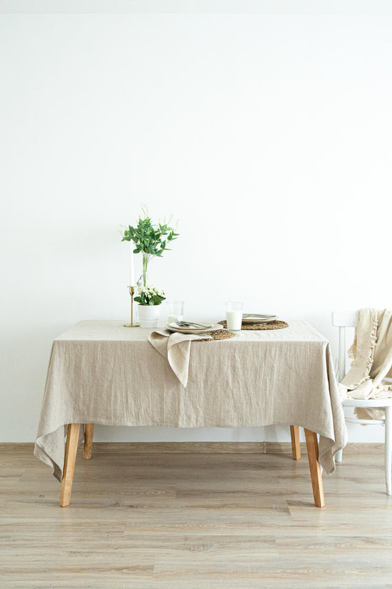 Natural linen tablecloth