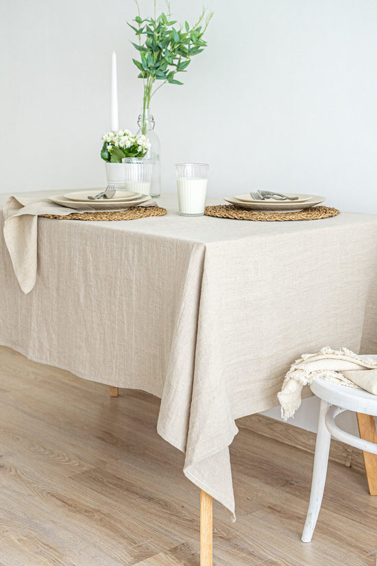 Natural linen tablecloth