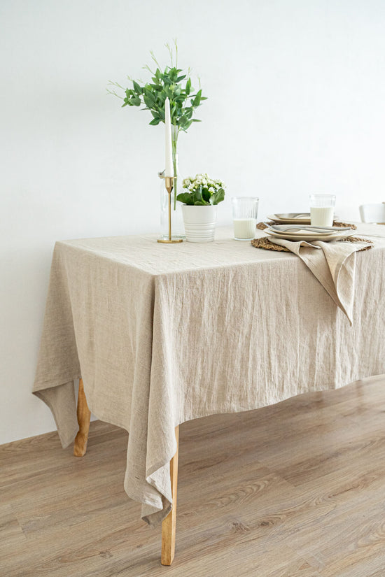 Natural linen tablecloth