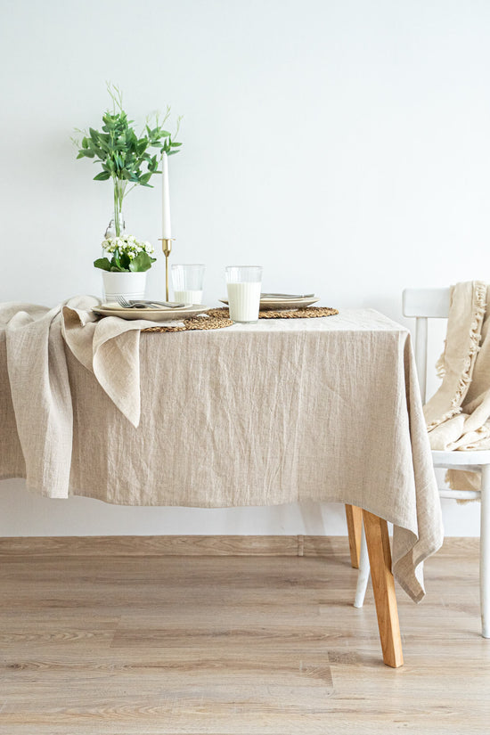 Natural linen tablecloth