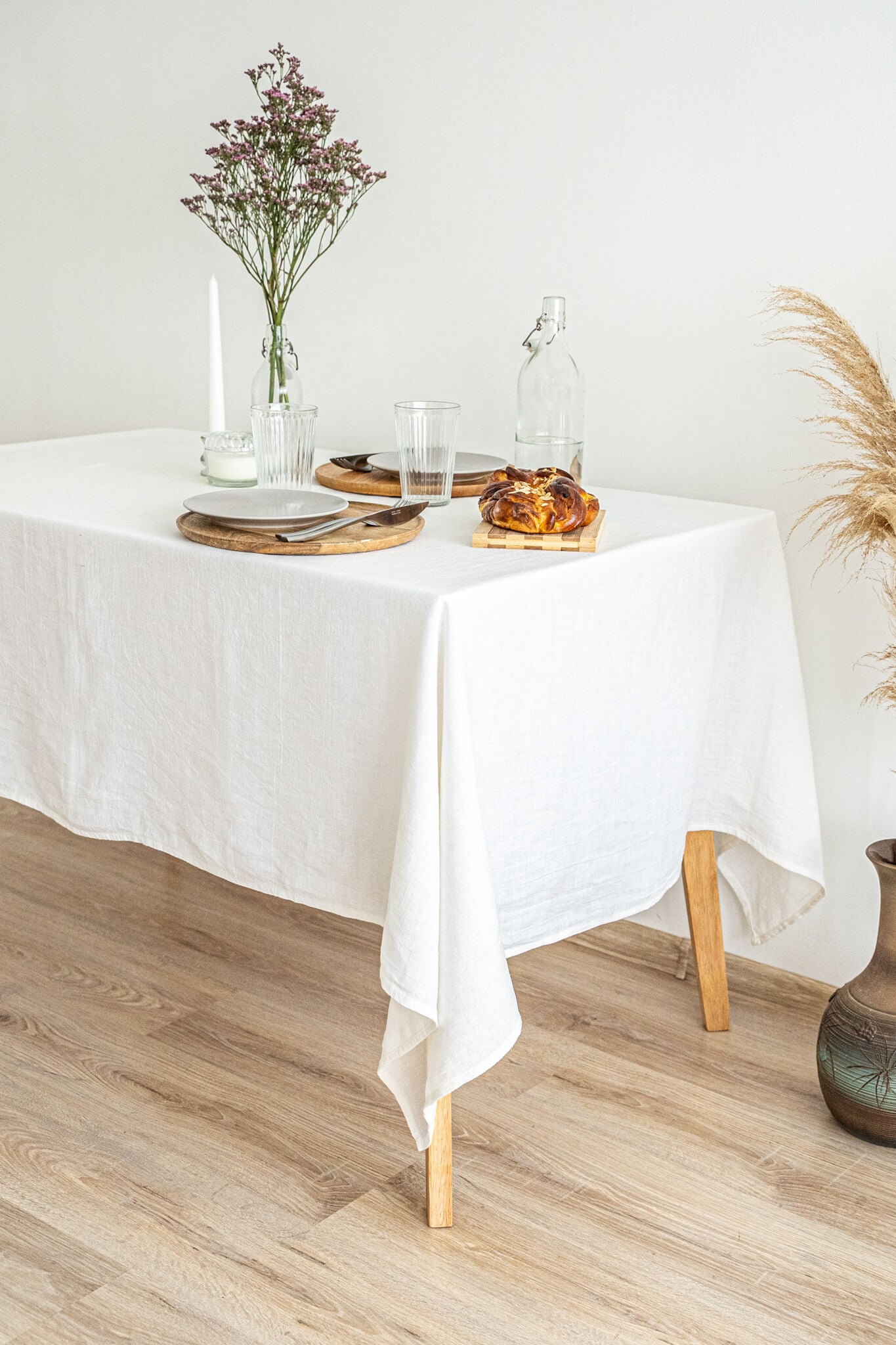 Off White linen tablecloth