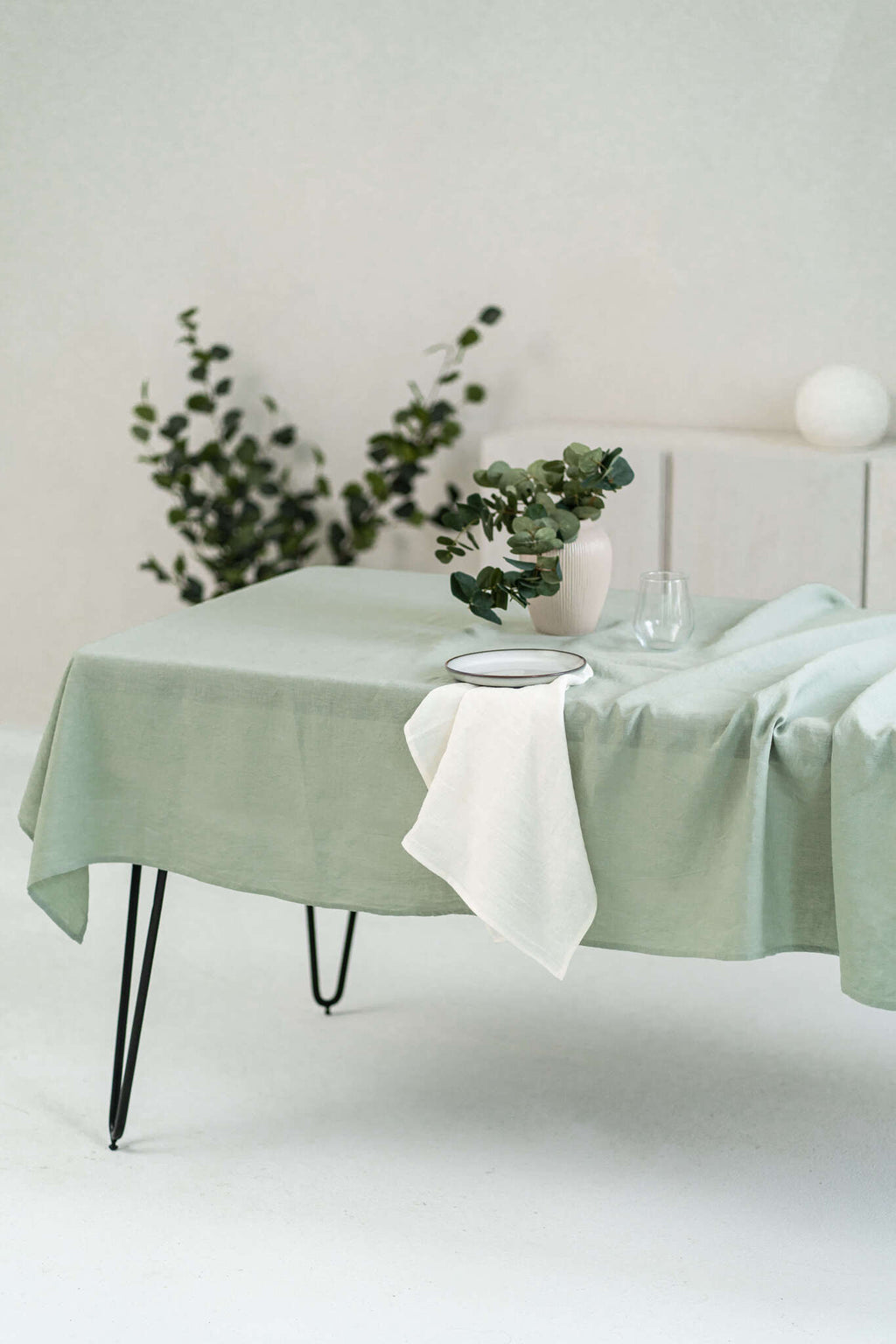 Sage Green Linen Placemats, Custom Color Natural Linen Placemats