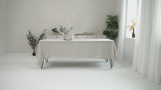 Load and play video in Gallery viewer, Natural Light linen tablecloth
